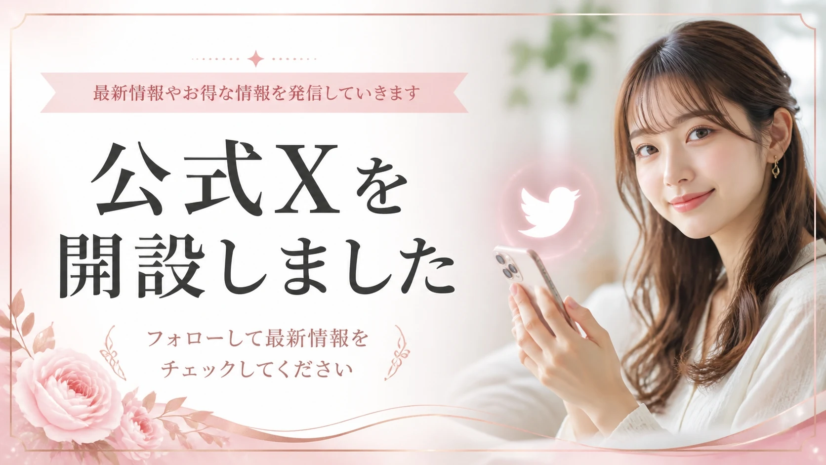 Xアカウントを開設しました。フォローよろしくお願いします